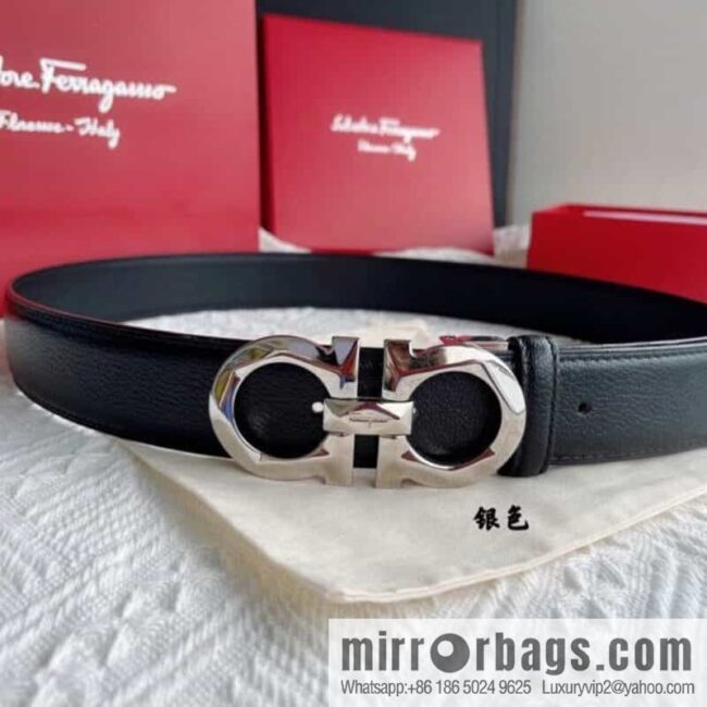 Hermes Hermes, rhombus figure 8 metal buckle top layer cowhide sheep texture 3.5cm