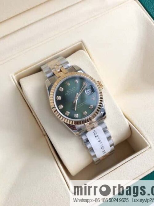 ROLEX-Rolex Diary Women\'s Natural Diamond Watch with Swiss ETA-2671 Movement