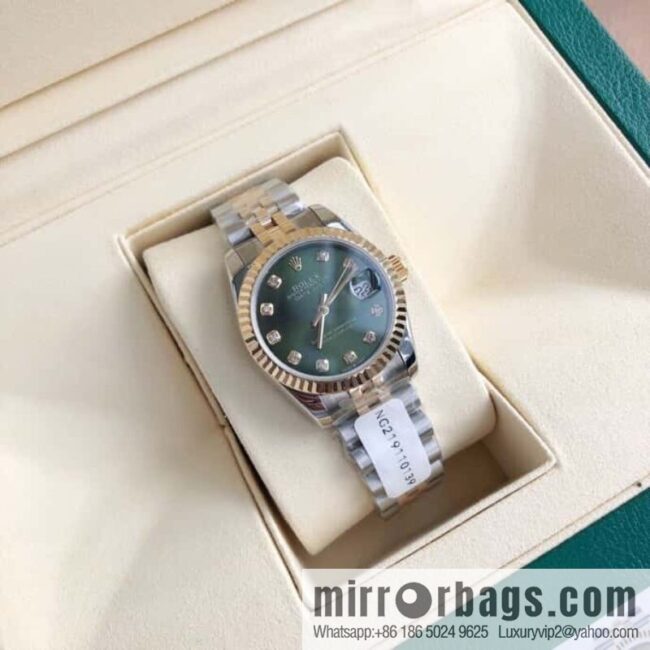 ROLEX-Rolex Diary Women\'s Natural Diamond Watch with Swiss ETA-2671 Movement