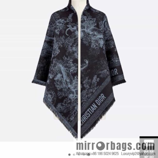 Dior Dior Navy Blue Rui Printed Shawl Blanket 12TOJ090I605_C543