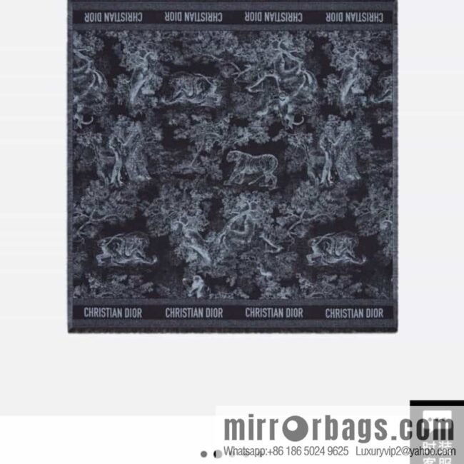 Dior Dior Navy Blue Rui Printed Shawl Blanket 12TOJ090I605_C543