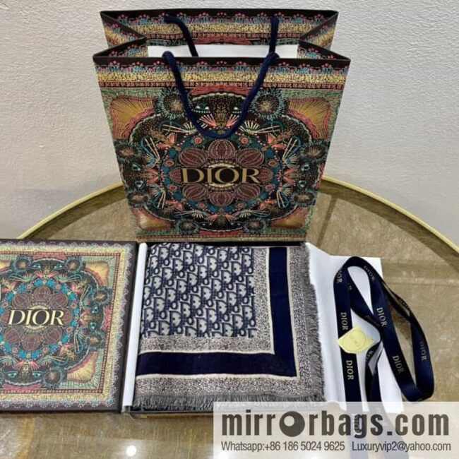 Dior D-Oblique pattern large shawl scarf 12DOB140I142_C540