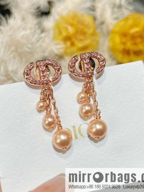 IMG_4333-800x800uo3x3bb0h13124578_20250702182118.jpg ☀️New ☑️ Dior pink diamond rose gold fringed pearl stud earrings ☀️