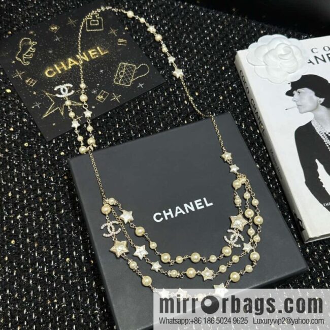 ☀️New ☑️ Chanel double C three-layer five-pointed star ⭐ star belt belt chain ☀️
