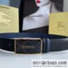 BURBERRY Burberry, resin craft logo warhorse metal buckle 3.5cm men\'s cowhide belt