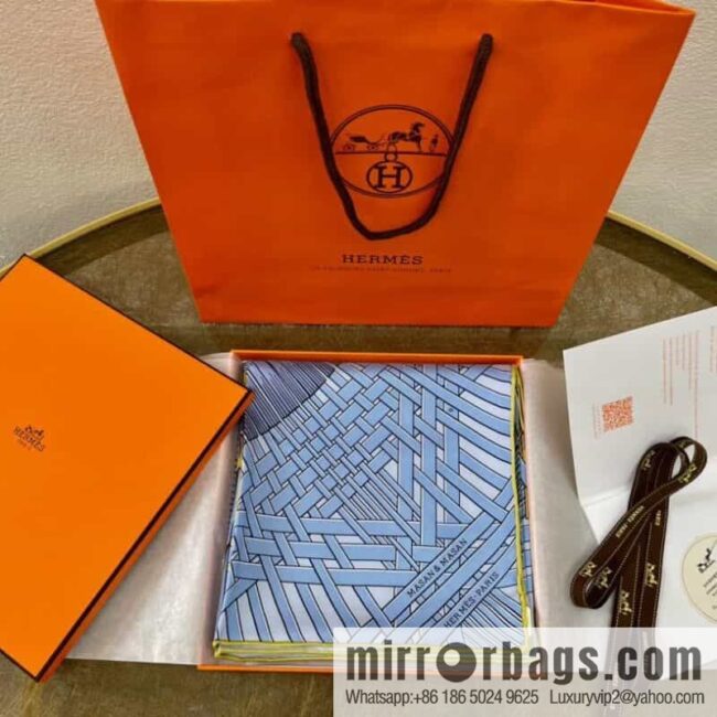 Hermes \"Two Horses Weaving Love\" 100% silk scarf