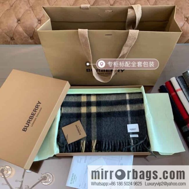 Burberry Classic Plaid 100% Cashmere Scarf