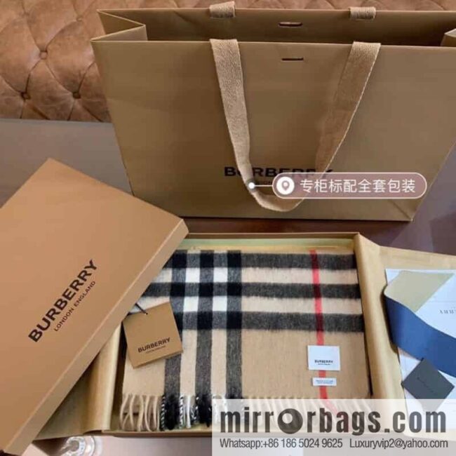 Burberry Classic Plaid 100% Cashmere Scarf