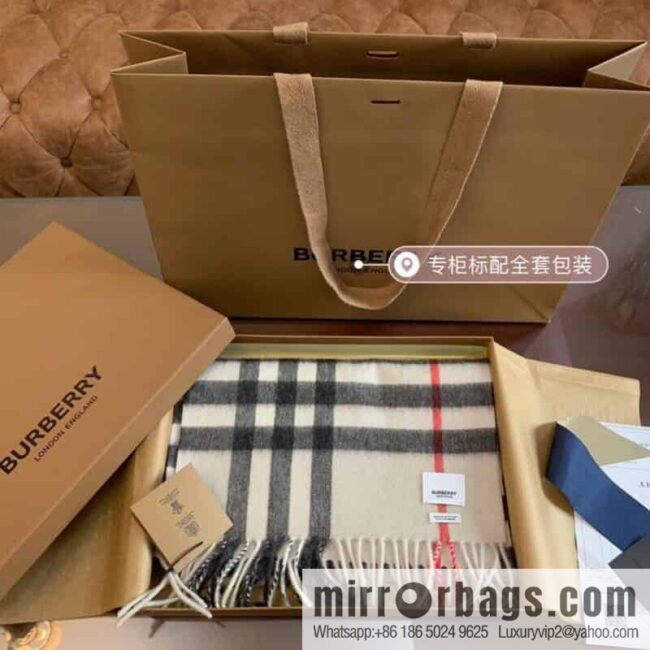 Burberry Classic Plaid 100% Cashmere Scarf