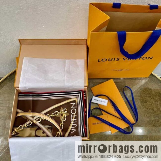 LV Louis Vuitton 100% Silk Perfect Match Silk Scarf M76649