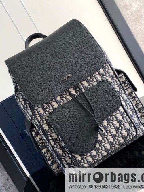 DIOR Oblique printed saddle backpack