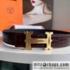 Hermès - Fareest belt buckle & imported cowhide pressed crocodile leather belt 38cm