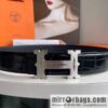 Hermès - Fareest belt buckle & imported cowhide pressed crocodile leather belt 38cm