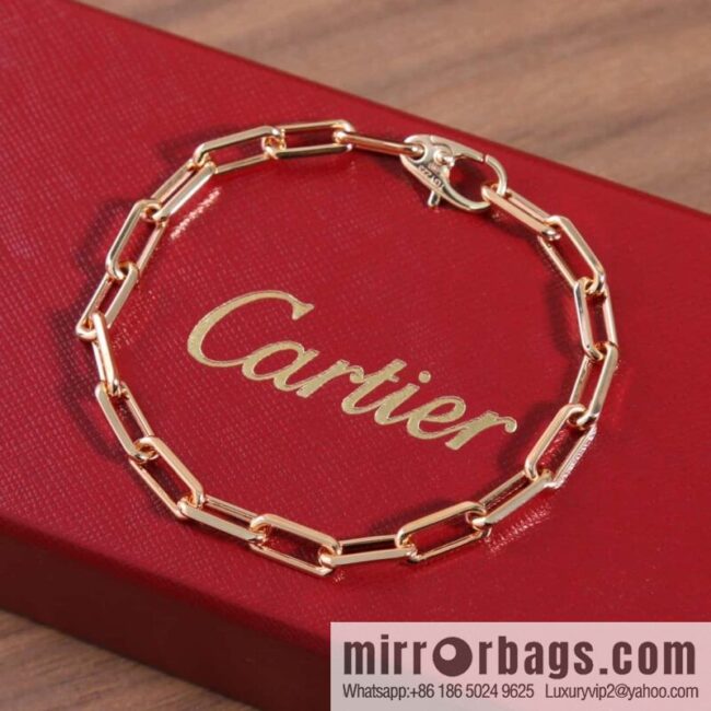 ☀️Cartier SANTOS DE CARTIER chain ⛓ bracelet ☀️ V gold, bracelet 19cm (suitable for 16-18cm)