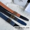 LOEWE, logo metal buckle retro double-sided cowhide belt 4.0