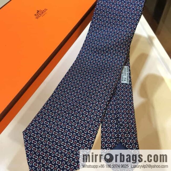 IMG_5598-800x800lsskcph1vri102531_20250702051348.jpg Hermes 100% Top Twill Silk Colored Chain Link Tie