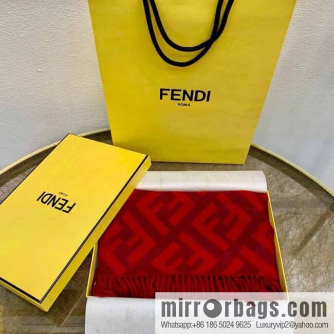 FENDI Fendi FF Vintage Style 100% Cashmere Scarf