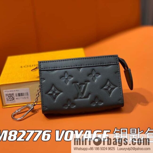 [Premium‑quality] M82776 black full leather, key bag wallet series, new VOYAGE key bag in autumn and winter