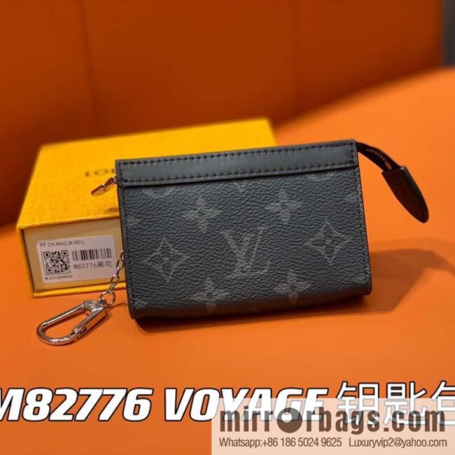 [Boutique‑grade] M82776 black flower, key bag wallet series, new VOYAGE key bag in autumn and winter