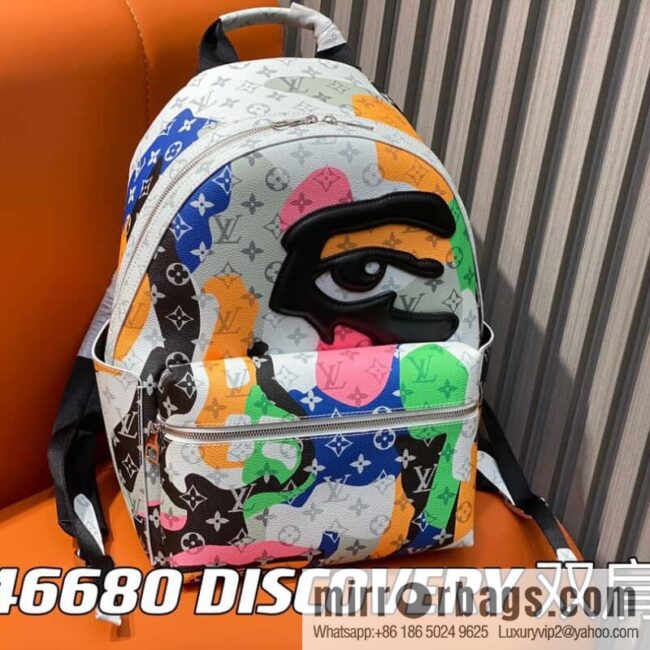 [Premium‑quality] M46680 white eye backpack series DISCOVERY small backpack