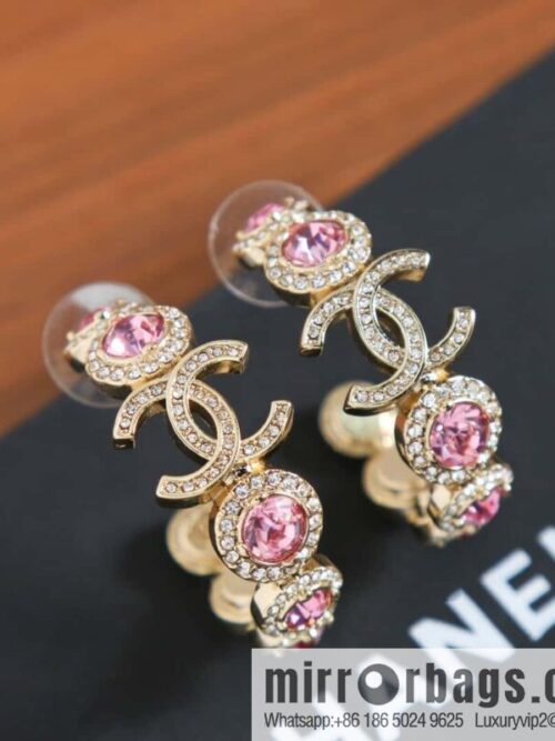 IMG_5782-800x800sdqyzl5e0hr144671_20250705044602.jpg New, Chanel C1 double c semicircular pink diamond stud earrings.