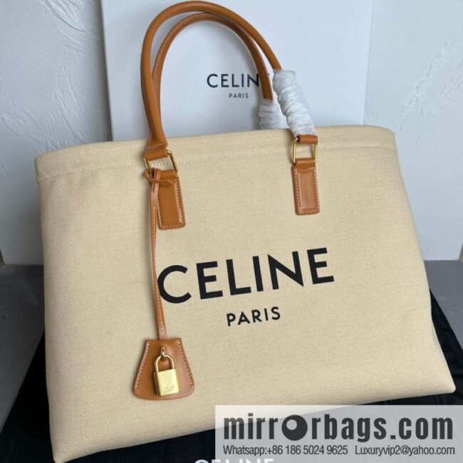 CELINE Tote white woven calfskin beach shopping bag, model 190062