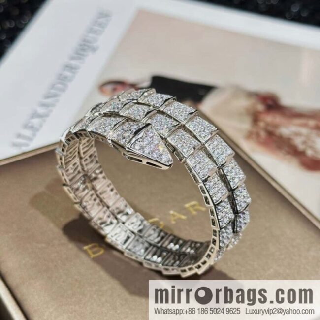 ☀BVLGARI three-layer full diamond snake bone bracelet bracelet ☀