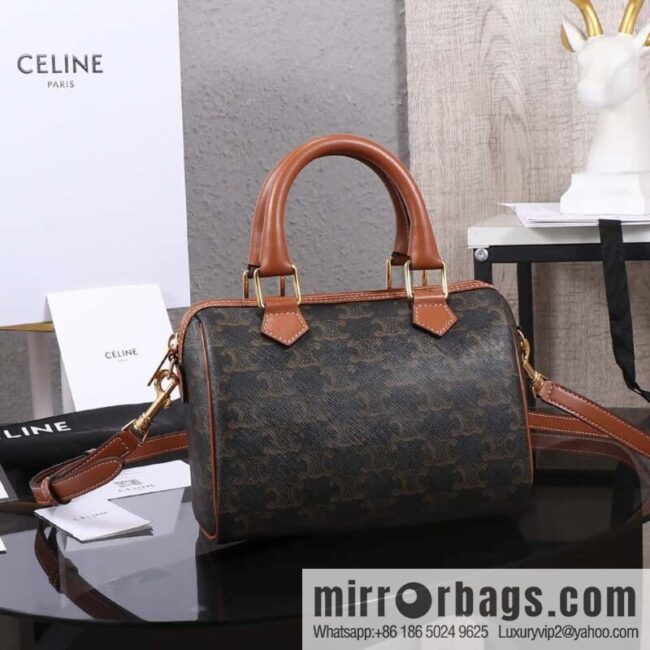 [Premium quality, all-steel hardware] Small logo printed cow leather (fabric) Boston bag, tan 113772 Number: 197588