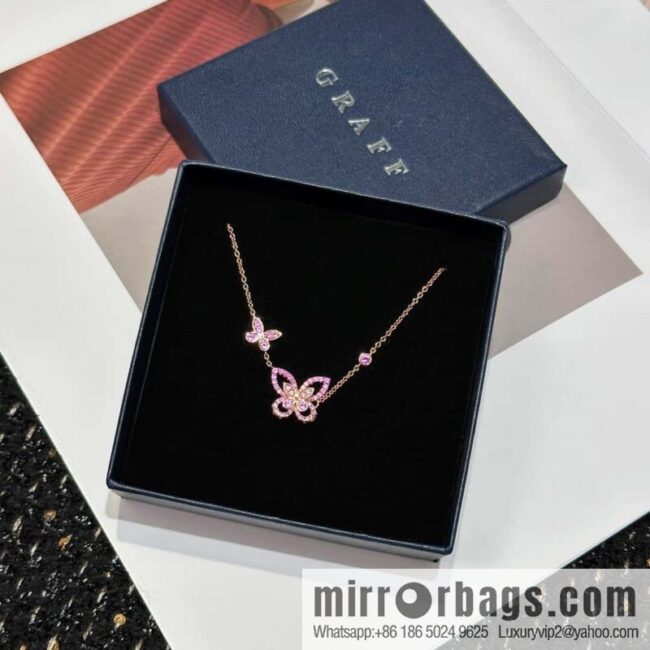 GRAFF Pink Diamond Butterfly 🦋 Necklace