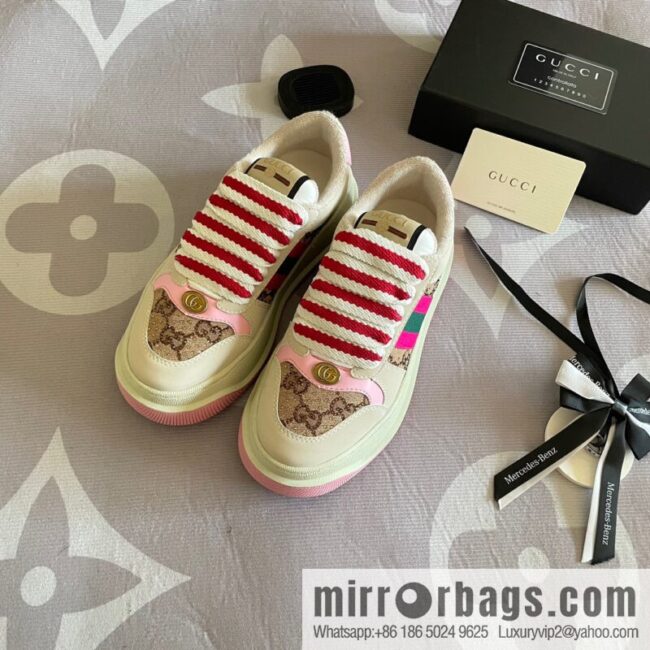 🐰🐰GUCCI Gucci 2023 Gucci ribbon platform dirty shoes, Gucci Mac 90 casual series