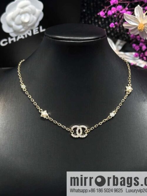 IMG_6175-800x800c1fkxib1oad119873_20250702145155.jpg ☀️New ☑️ Chanel double C full diamond pentagram ⭐ star necklace ☀️