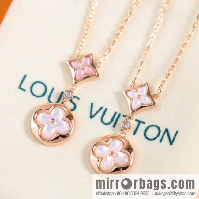 ❗️New ❗️ Q94355 ☀ Louis Vuitton LV COLOR BLOSSOM rhombus shell necklace