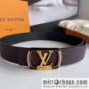 LV/Louis Vuitton, Stainless Steel Letter Square Resin Craft Diamond Inlaid Metal Buckle 4.0cm Belt