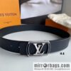LV/Louis Vuitton, Stainless Steel Letter Square Resin Craft Diamond Inlaid Metal Buckle 4.0cm Belt
