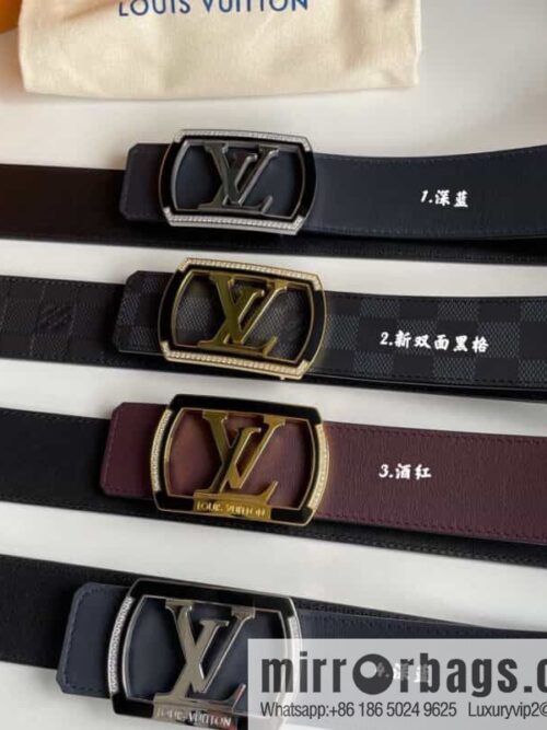 IMG_63110-800x8001qe51xrqkkd101731_20250702045122.jpg LV/Louis Vuitton, Stainless Steel Letter Square Resin Craft Diamond Inlaid Metal Buckle 4.0cm Belt