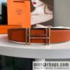 HERMES-Hermès, Double H Diamond Metal Buckle Men\'s 3.8cm Belt