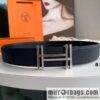 HERMES-Hermès, Double H Diamond Metal Buckle Men\'s 3.8cm Belt