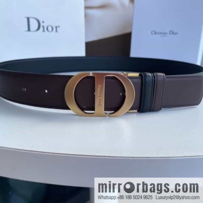 Dior, imported first layer cowhide matte texture metal buckle men\'s waist practical and embellished belt