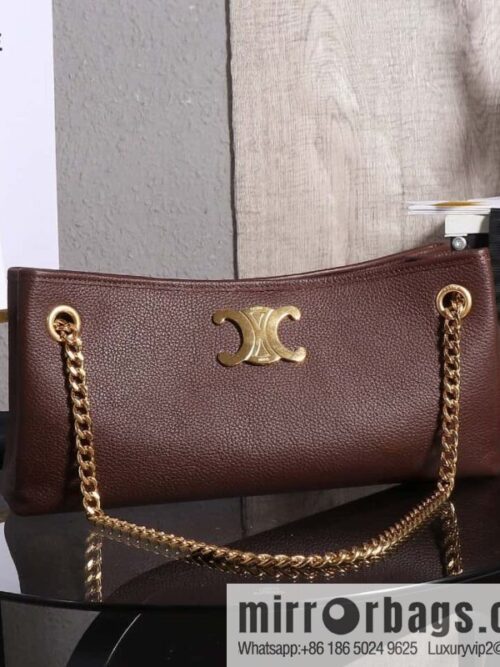 [Premium quality, all steel hardware] CELIN_E23 | NEWSPAPER TRIOMPHE SOFT soft cow leather (fabric) chain bag number: 114253