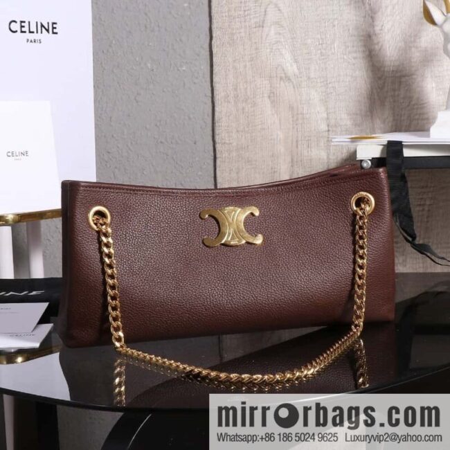 [Premium quality, all steel hardware] CELIN_E23 | NEWSPAPER TRIOMPHE SOFT soft cow leather (fabric) chain bag number: 114253