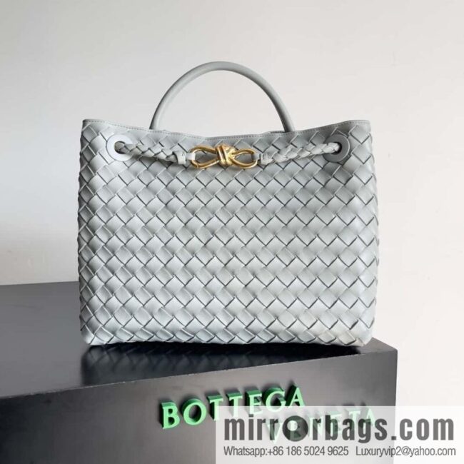 BV Bottega Veneta2023 New Andiamo woven handbag, medium, model number: 743572 agate gray