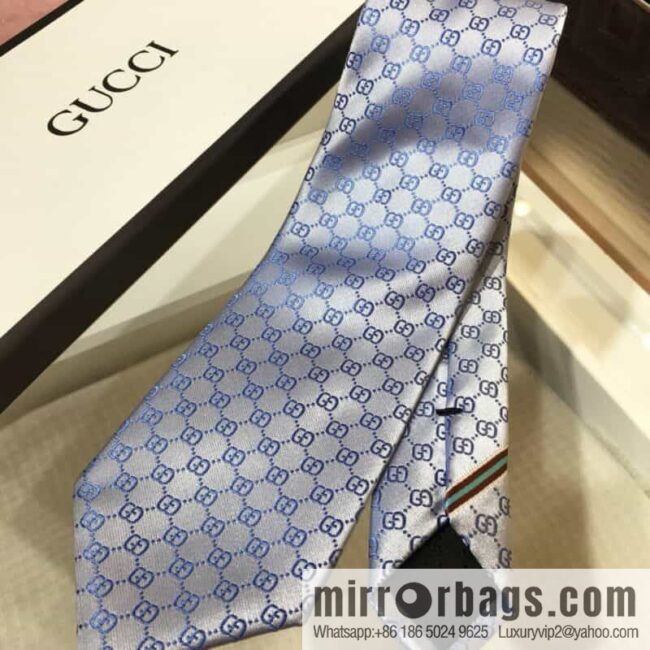 GUCCI Gucci 100% Top Jacquard Silk Double G Jacquard Tie