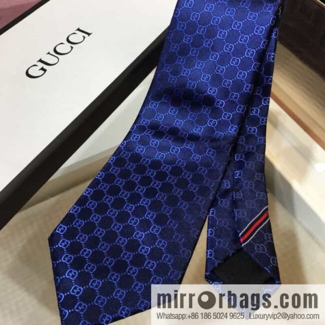 GUCCI Gucci 100% Top Jacquard Silk Double G Jacquard Tie