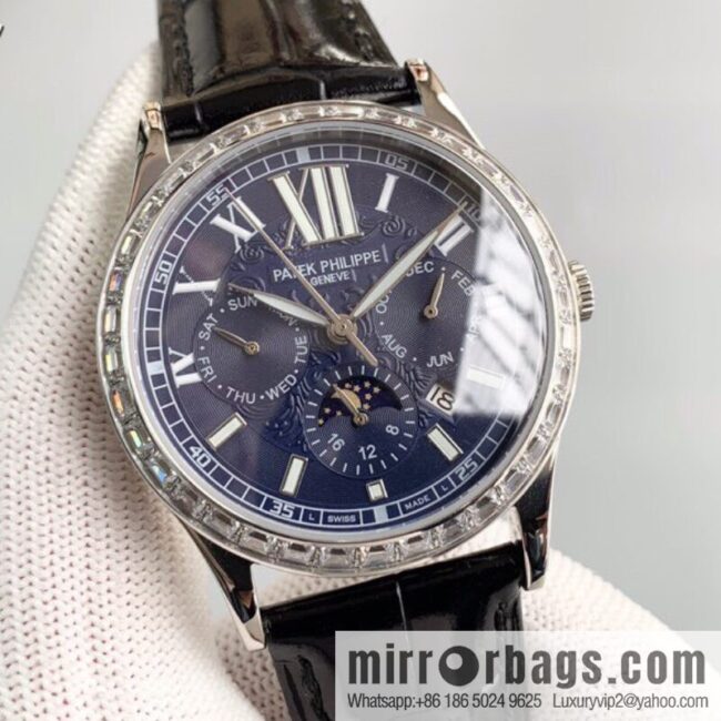 Patek Philippe Complex Series Six-Pin Men\'s Watch Original Imported 9100 Weeks and Months Moon Phase Kinetic Energy Function Movement Mechanical Watch