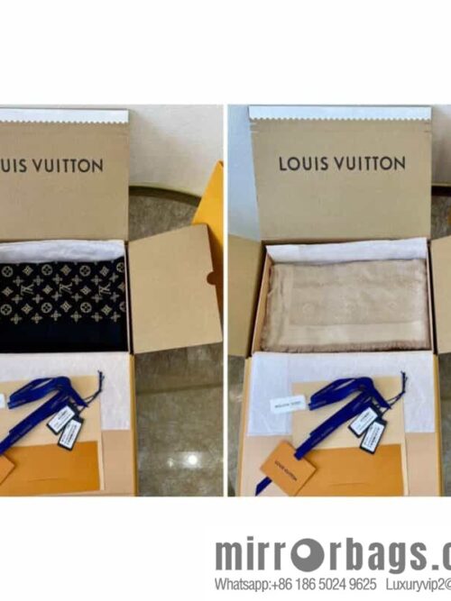 LV Louis Vuitton silk and wool blend shawl M76641 M70670