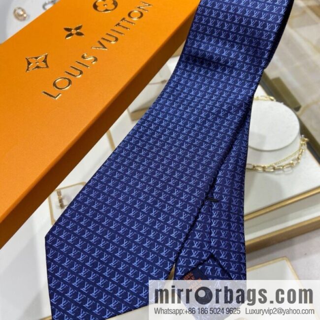 LV Louis Vuitton 100% Top Jacquard Silk L Letter Logo Tie M70952