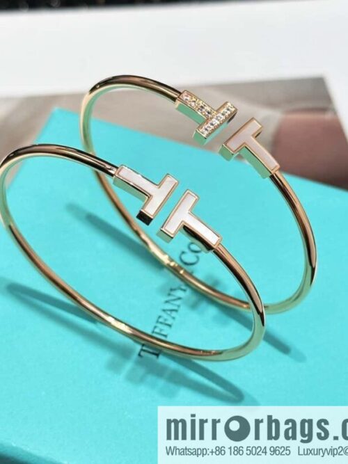 IMG_7206-800x800ogj51lwlpr4111285_20250702083440.jpg Double white shell model, white shell with diamond model ☀️ original order ☀️ Tiffany & co Tiffany, classic T series, white shell with diamond silver rose gold double T bracelet ☀️