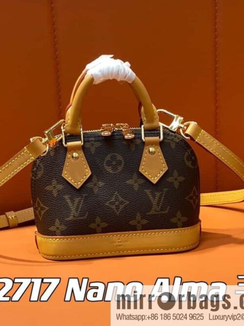 [Premium‑quality] M82717 monogram mini shell bag series New launch Nano Alma handbag
