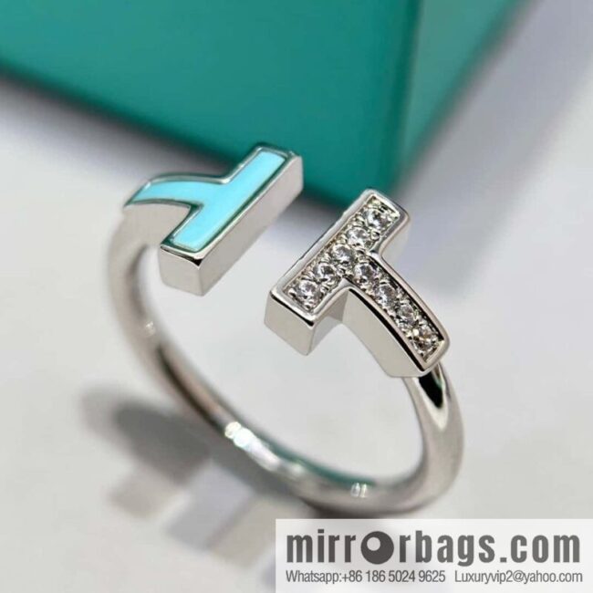 IMG_7256-800x800olksf23h4ug111220_20250702083306.jpg ☀️Tiffany & co Tiffany, Classic T-Series, Turquoise Silver Double T-Ring with Diamonds ☀️