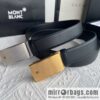 Montblanc, selected first-layer cowhide hexagonal star capsule metal automatic buckle belt 3.5cm